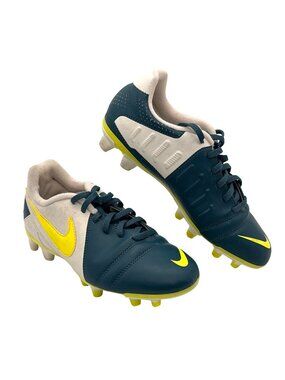 Nike Soccer Cleats Women Girls Size 8 Blue White Yellow Rubber Plastic Studs